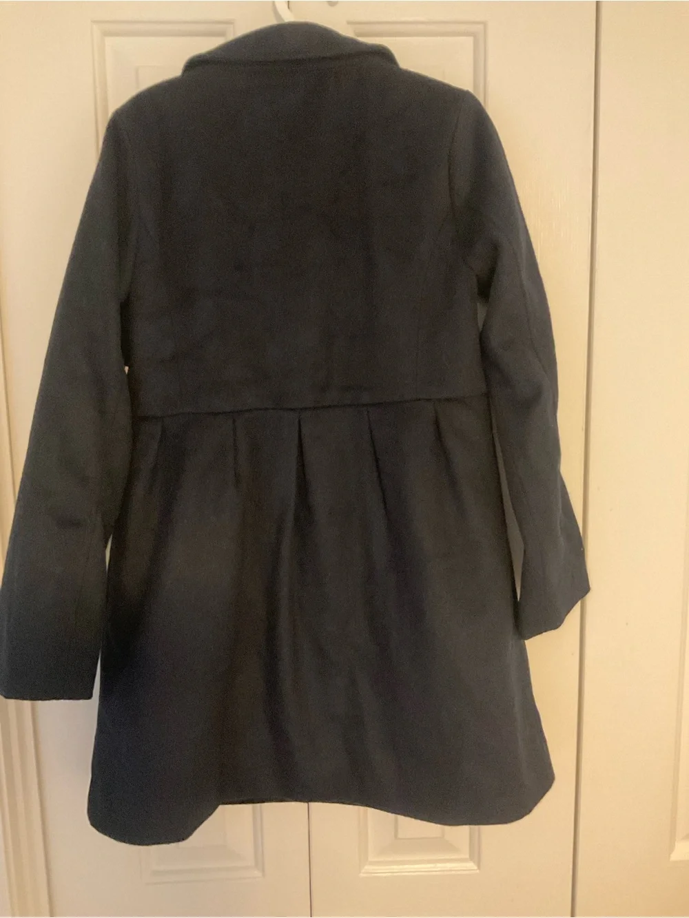 GAP Girls Kids Black Double-Breasted Wool Pea Coat Sz 10 New